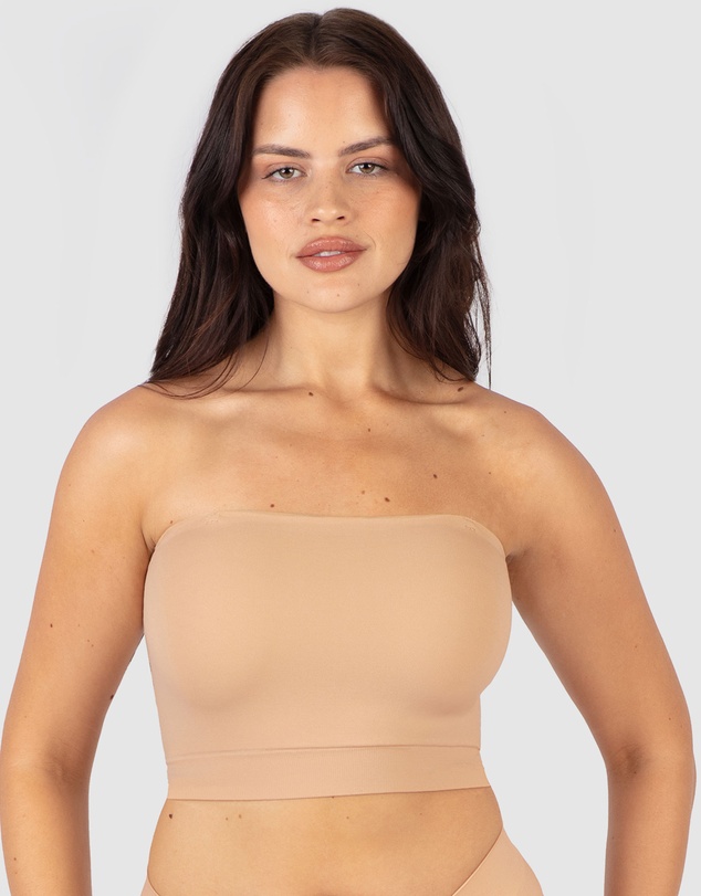 B Free Intimate Apparel - Sleek Bandeau Top with Silicone Bra Pads (A-B- C-D-DD) Cup