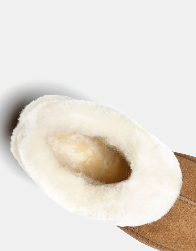 EVERAU - Australian Shepherd Ugg Homey Slipper Cow Leather Upper House Shoes