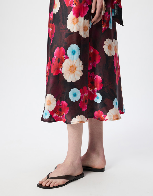 The Social Outfit - Silk Bias Skirt - Cosmic Bloom