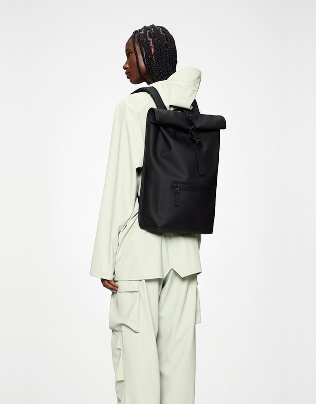 RAINS - Rolltop Rucksack Black