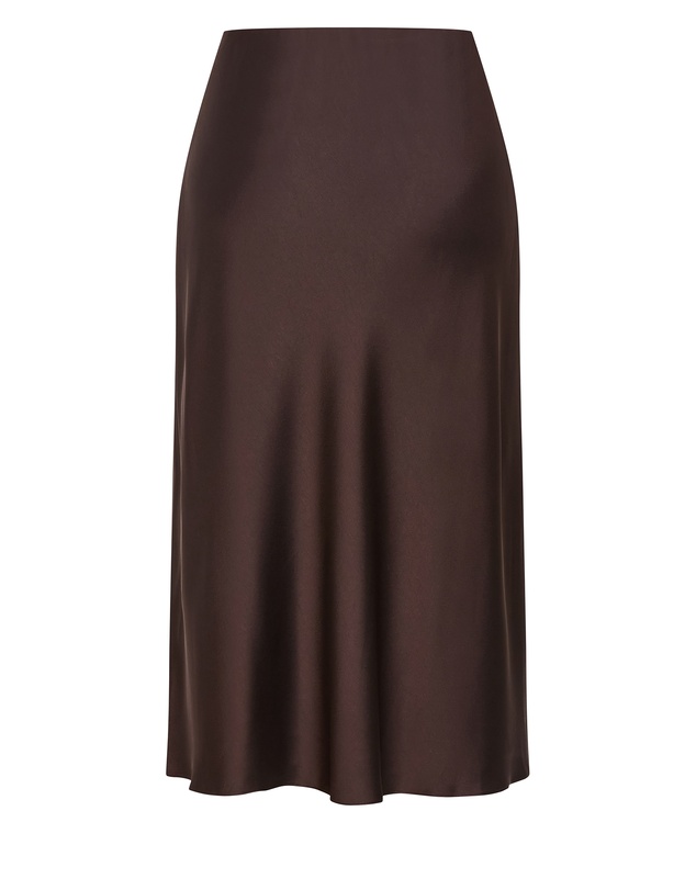 City Chic - Plus size Miranda Satin Midi Skirt - truffle