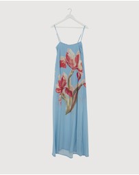 Revibe - Repaired AERE Rosalee Scarf Maxi Dress - AU 10