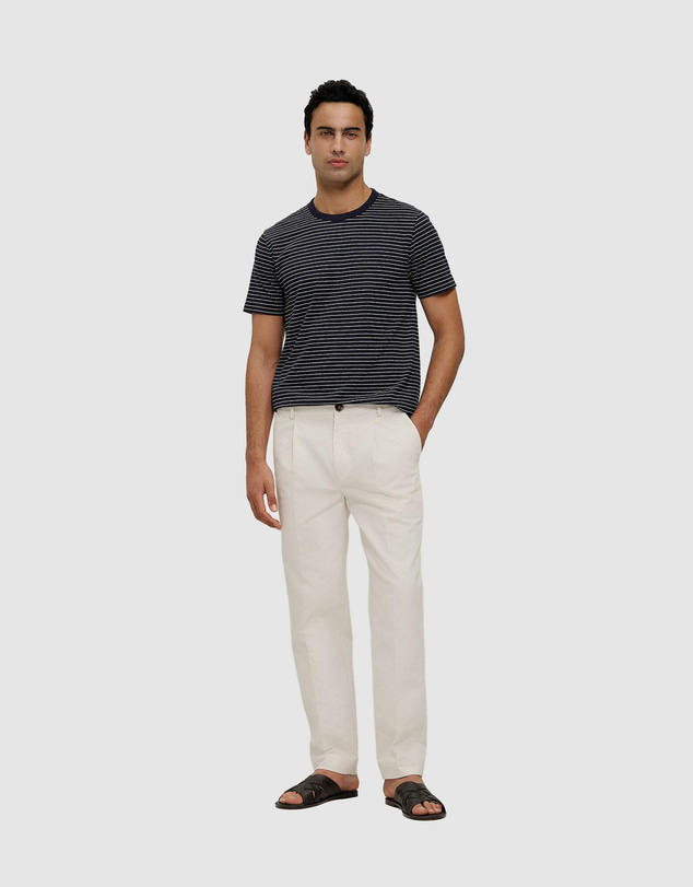 Trenery - Linen Cotton Jersey Stripe T-shirt