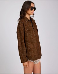 ONE TEASPOON - Longline Denim Jacket - Cheetah Print