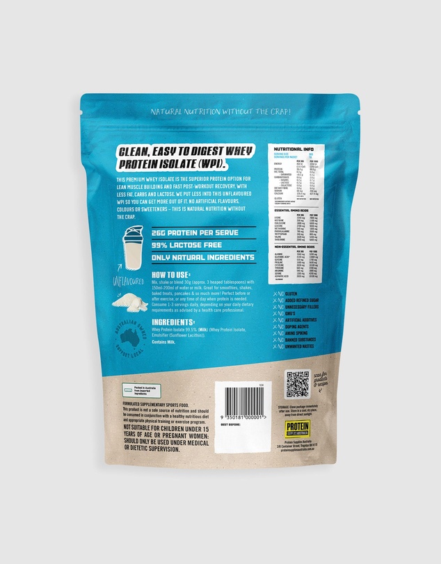 Protein Supplies Australia - Pure WPI (Whey Protein Isolate) - 500g