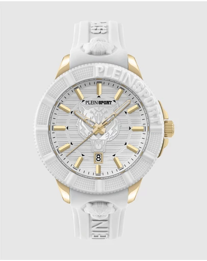 Plein Sport - PLEIN CITY RUSH 45mm White dial and White Silicone Strap