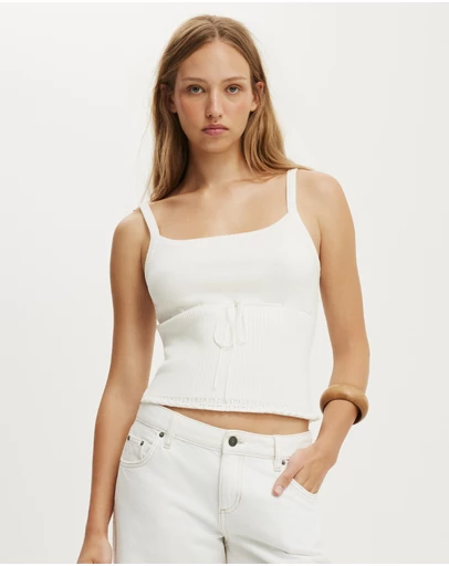 Cotton On - Knit Cami With Ruffle Hem