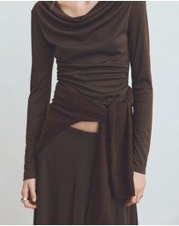 M.N.G - Fitted Top With Draped Neckline
