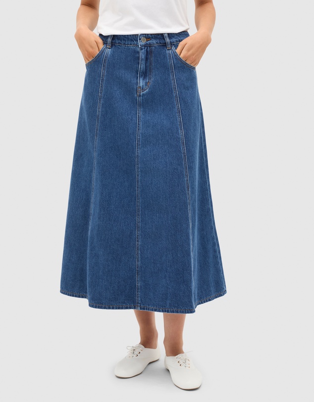 Seed Heritage - Denim A-Line Midi Skirt