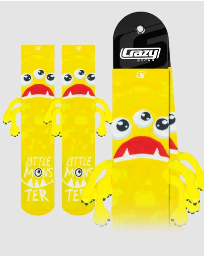 Crazy Skates - Crazy Socks Monster Yellow Knee-High Socks