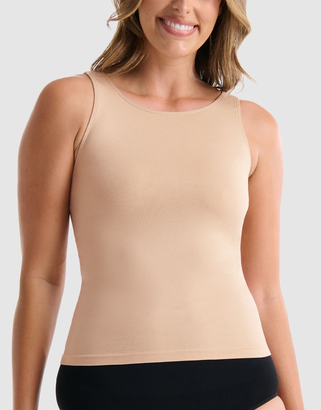 Ambra - 2 Pack Seamless Smoothies Reversible Shelf Bra Tank