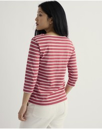 Seasalt - Seasalt Cornwall Pink Sailor 3/4 Sleeve Top Jersey