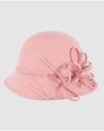 Max Alexander - Winter Felt Pink Cloche Hat
