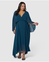 Pink Dusk by Curve Project - Electric Chemistry Cape Maxi Dress