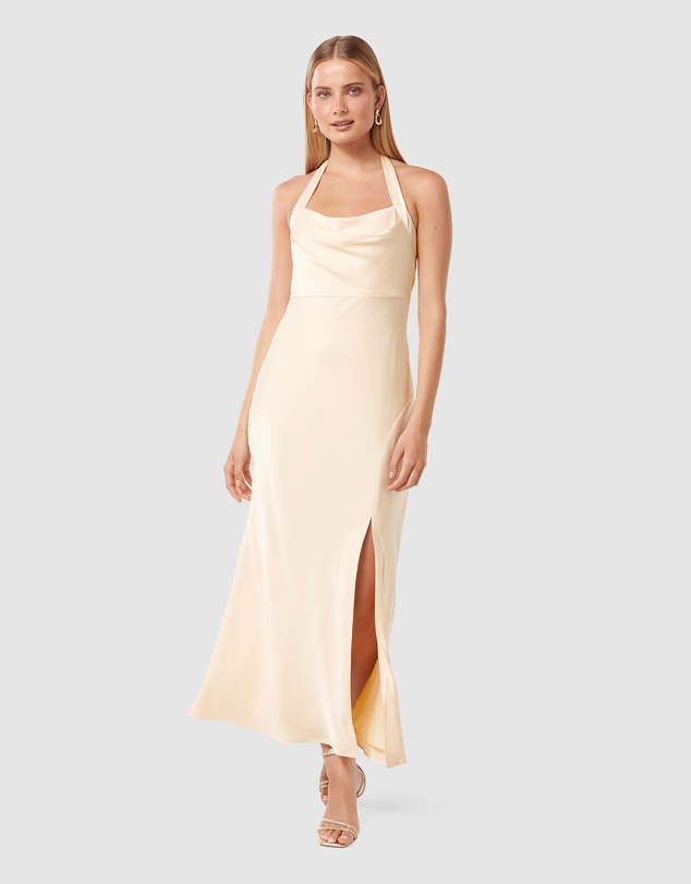 Forever New - Alice Halter Neck Satin Maxi Dress