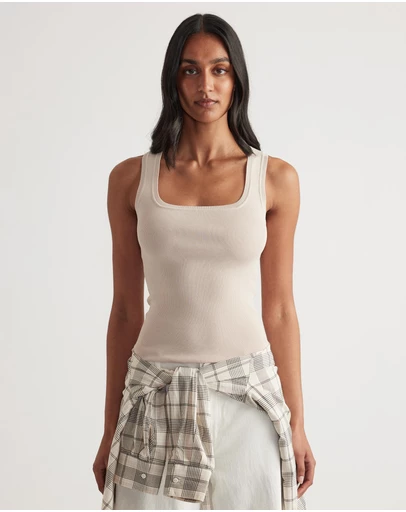 Decjuba - Holly Square Neck Knit Tank