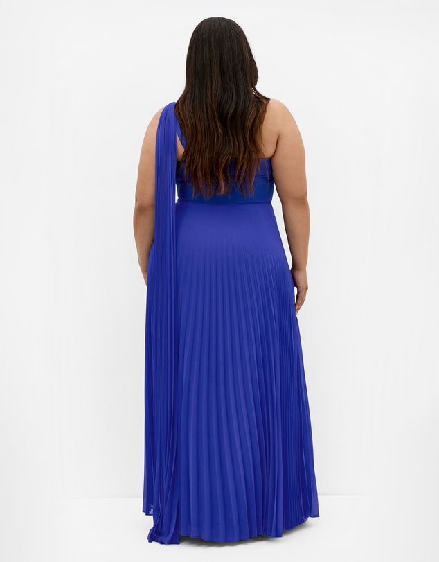 City Chic - Eloura One Shoulder Pleat Maxi Dress