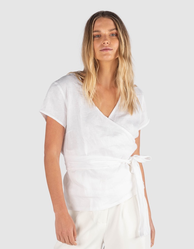 CAMIXA - VERONICA Wrap Linen Shirt