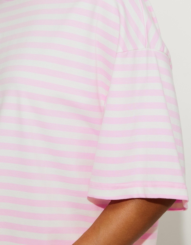 Dazie - Nostalgia Stripe Oversized Boyfriend Tee