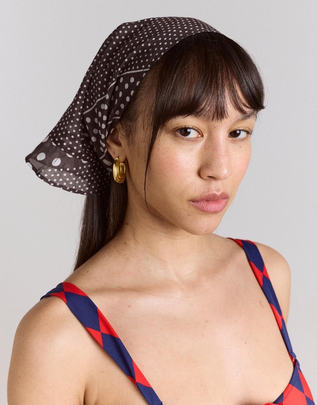 Damson Madder - Frill Edge Headscarf