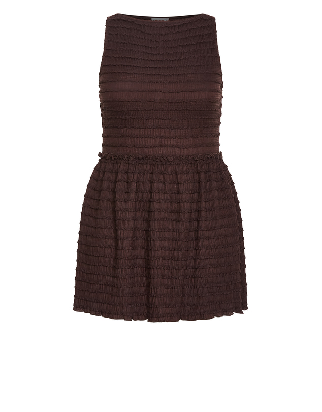 City Chic - Plus size Sheree Sleeveless Ruched Mini Dress - chocolate