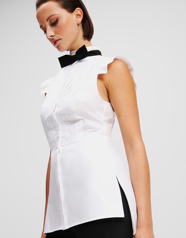 Karl Lagerfeld - Sleeveless Bow Tie Blouse