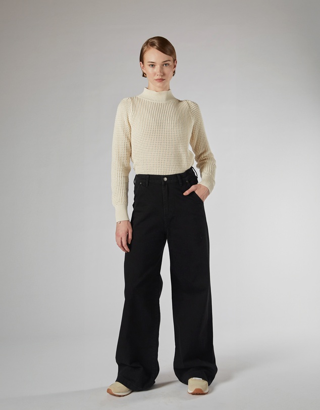 DRICOPER DENIM - Mila Black Mid Rise Palazzo Jeans