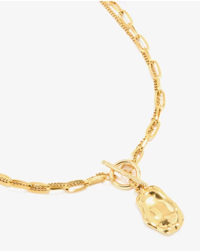 Lovisa - Waterproof Gold Plated Stainless Steel Molten Pendant Layered Necklace