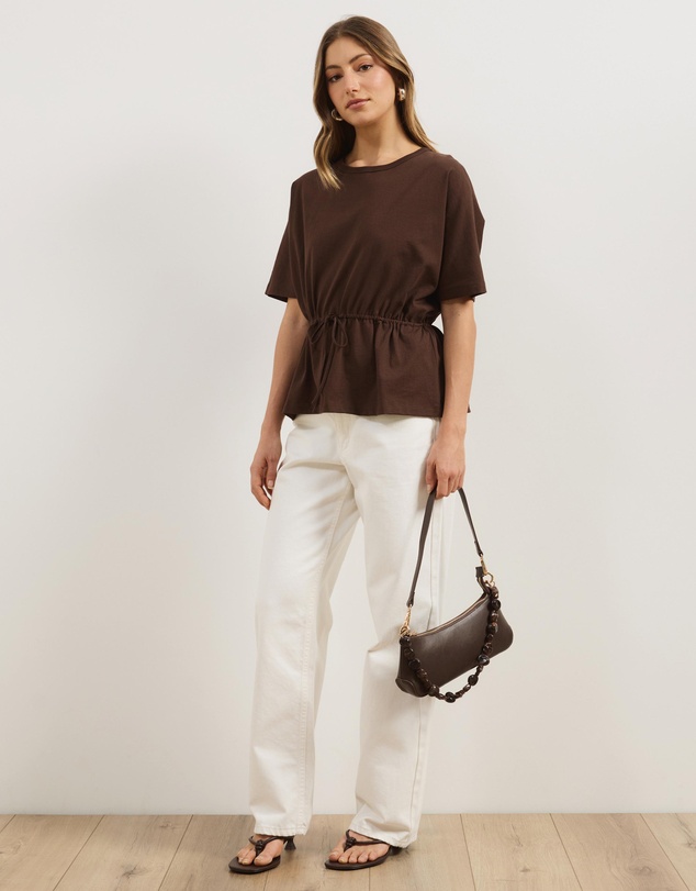 Atmos&Here - Hallie Cinched Tie Waist Tee