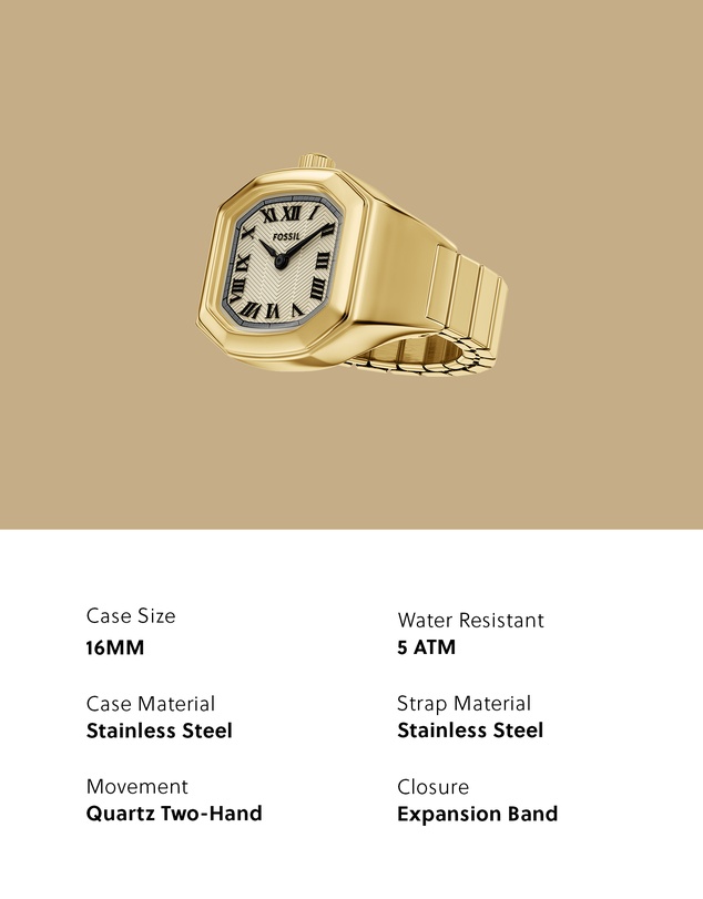 Fossil - Harlow Watch Ring Gold Analogue
