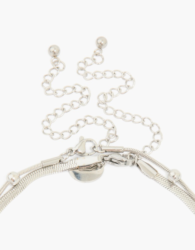 Lovisa - Waterproof Stainless Steel Snake Chain & Ball Charm Layered Necklace