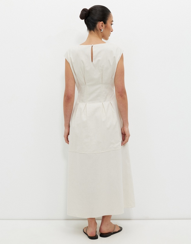 Calli - Gordon Pintuck Linen Blend Dress
