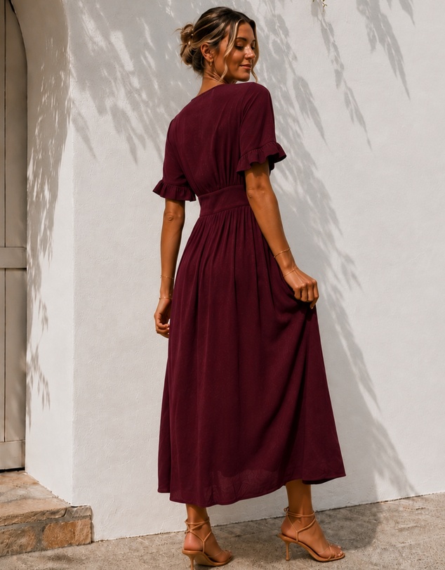 Esther & Co - Korbela Dress - Bordeaux