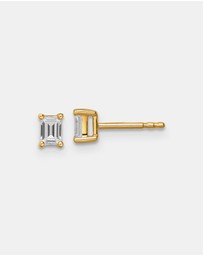 Zoe Olivia - 9K Gold Emerald Lab Grown Diamond Stud Earrings