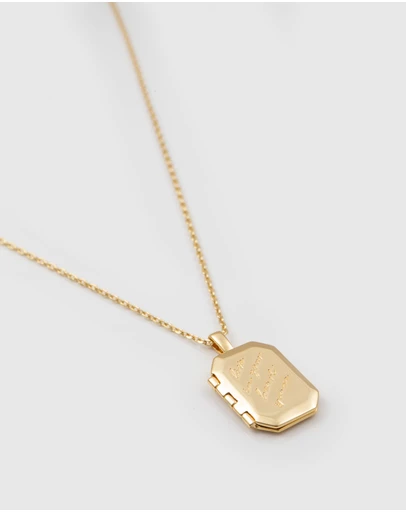 Wanderlust + Co - Heart Space Gold Locket Necklace
