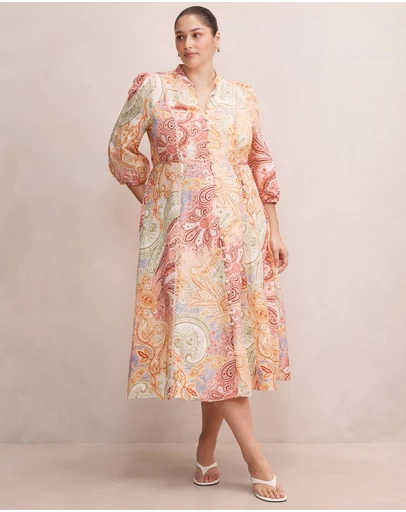 Forever New Curve - Halle Curve Printed Midi Dress