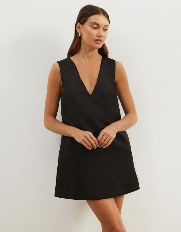 Atmos&Here - Poppy Structured Satin Mini Dress