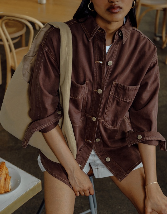 Ceres Life - Bobbi Side Pocket Denim Shacket