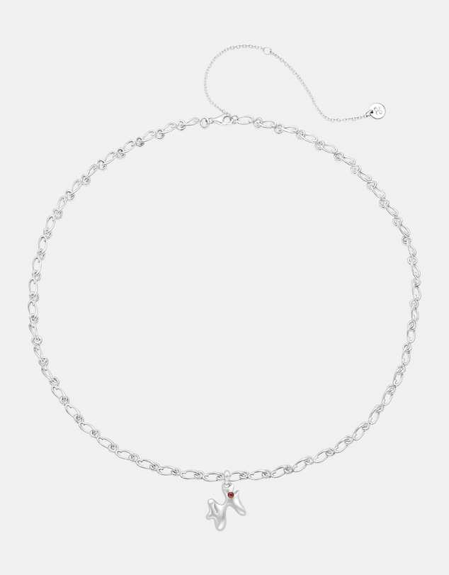 Graedance - Pisces Garnet Pendant on Eclipse Necklace