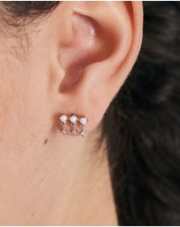 Ania Haie - Ania Haie Silver Kyoto Opal Drop Sparkle Barbell Single Earring