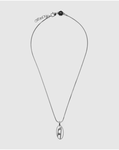 Diesel - Single Pendant Silver-Tone Necklace