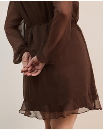 Atmos&Here Curvy - Stella Long Sleeve Mini Dress With Frill Detail