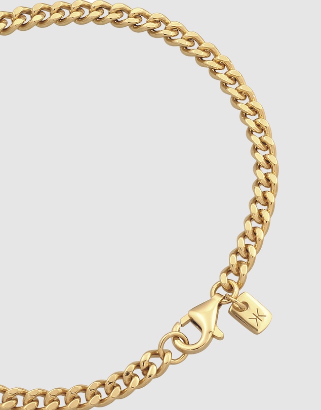 Kuzzoi - ICONIC EXCLUSIVE - Classic Curb Chain Bracelet in Gold-Plated 925 Sterling Silver