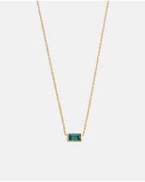 Kirstin Ash - Baguette Birthstone Necklace September London Blue Topaz