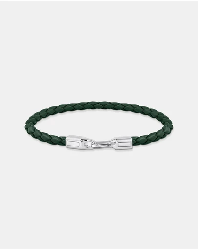 THOMAS SABO - Bracelet with Braided, Green Leather