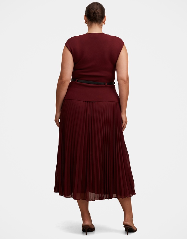 Forever New Curve - Lorelei Curve Woven Mixed Midi Dress