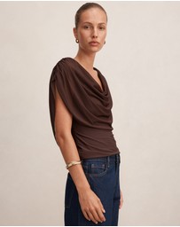 Forever New - Olivia Draped Mesh Cape Top
