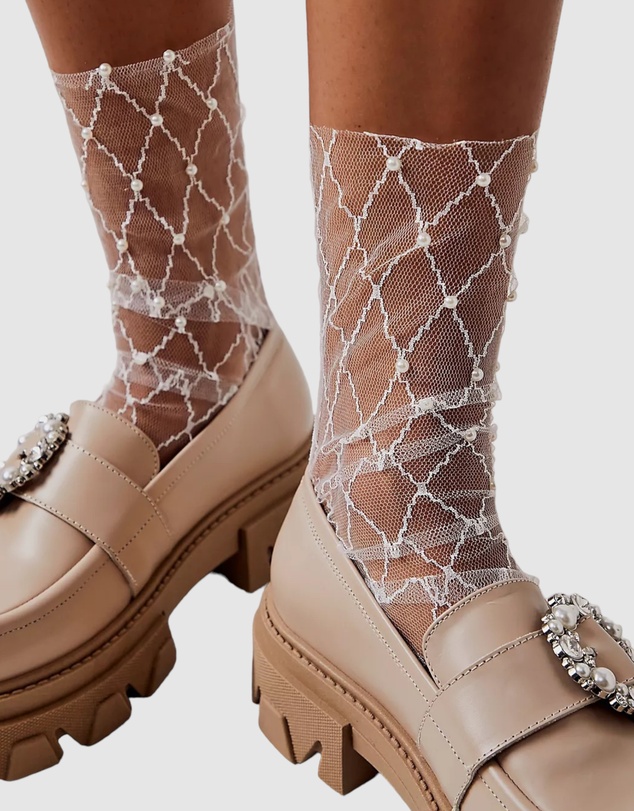 High Heel Jungle - Diamonds and Pearls Sheer Socks