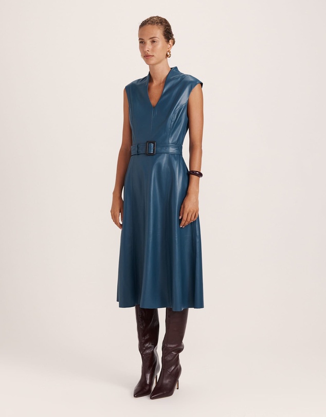 SABA - Viv Faux Leather Midi Dress