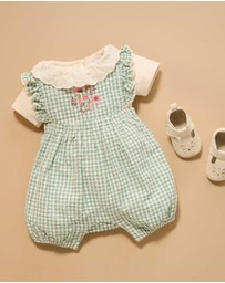 Purebaby - Gingham Romper -Kids-Babies